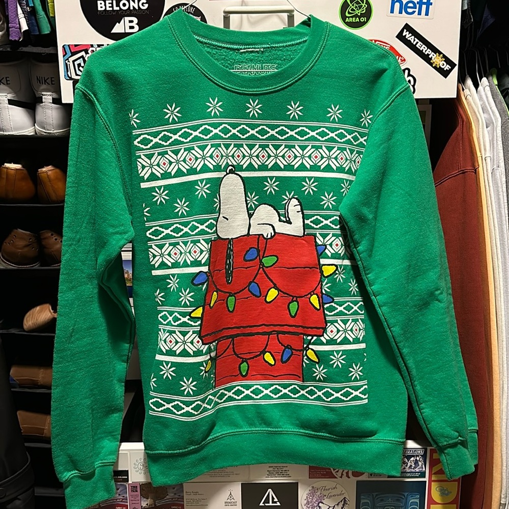 Peanuts Holiday Christmas Sweater Crewneck | Men’s Small